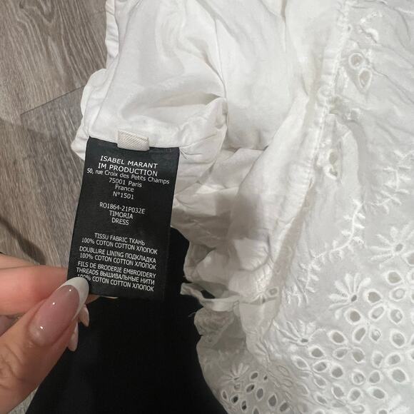 Isabel Marant Etoile Timoria Asymmetrical Dress White Size 2 XS - Picture 8 of 12